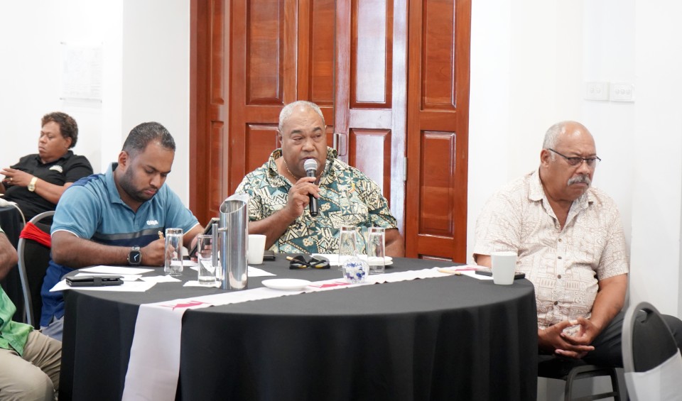 Contractors from both Viti Levu and Vanua Levu discuss ongoing work and future plans at the first stakeholder workshop.